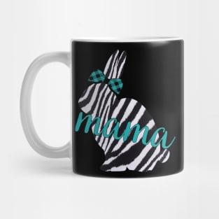 Cute Zebra Print Bunny Mama Pattern Easter Rabbit Mom Gift Mug